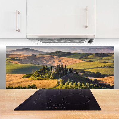 Painel vidro cozinha Paisagem Uplands Meadows Cottage