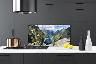 Painel vidro cozinha Montanhas Vale Lagos Picos