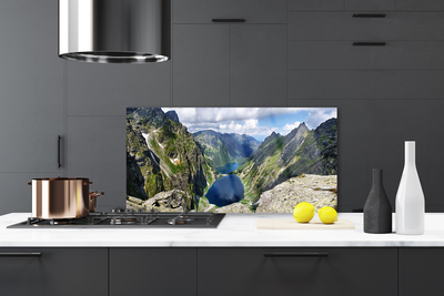 Painel vidro cozinha Montanhas Vale Lagos Picos