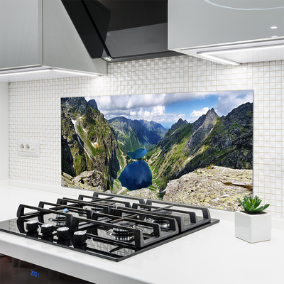 Painel vidro cozinha Montanhas Vale Lagos Picos