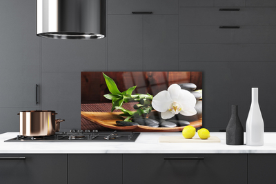 Painel cozinha Bambu Zen Orquídea Branca