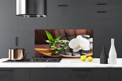 Painel cozinha Bambu Zen Orquídea Branca