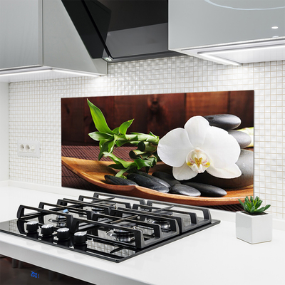 Painel cozinha Bambu Zen Orquídea Branca