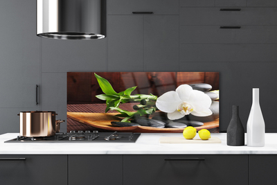 Painel cozinha Bambu Zen Orquídea Branca