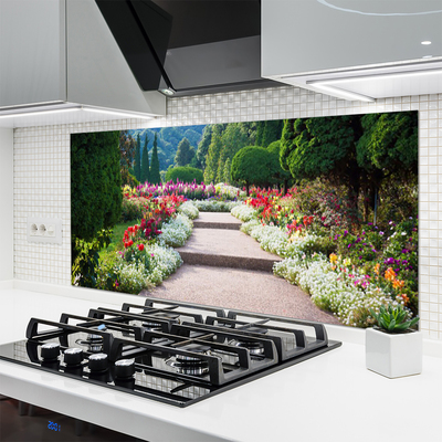 Painel vidro cozinha Parque Flores Escadas Jardim