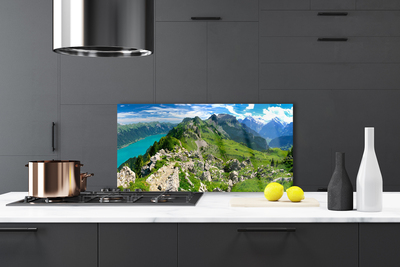 Painel vidro cozinha Paisagem das Montanhas Meadow Nature