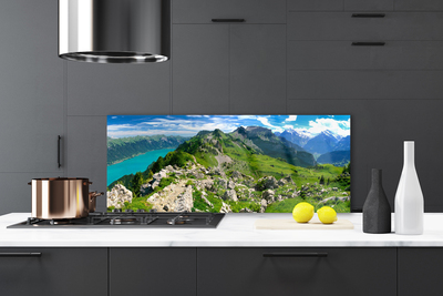 Painel vidro cozinha Paisagem das Montanhas Meadow Nature