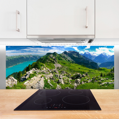 Painel vidro cozinha Paisagem das Montanhas Meadow Nature
