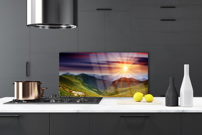 Painel cozinha Paisagem do pôr do sol nas montanhas