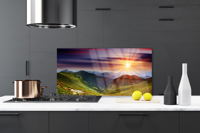 Painel cozinha Paisagem do pôr do sol nas montanhas