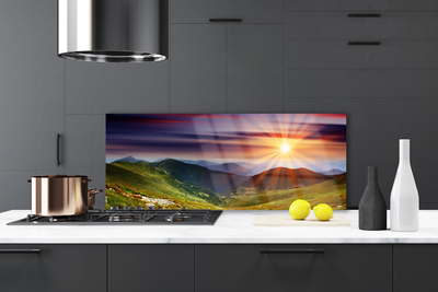 Painel cozinha Paisagem do pôr do sol nas montanhas
