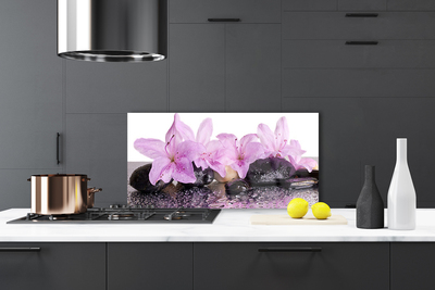 Painel cozinha Flores Lírio Orvalho Água