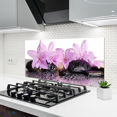 Painel cozinha Flores Lírio Orvalho Água