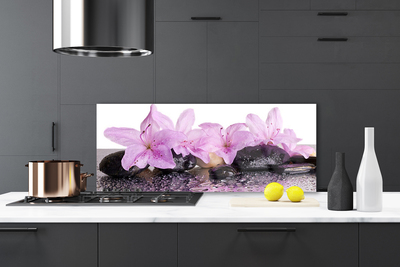 Painel cozinha Flores Lírio Orvalho Água