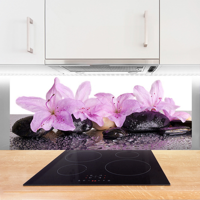 Painel cozinha Flores Lírio Orvalho Água