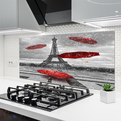 Painel vidro cozinha Guarda-chuva da Torre Eiffel em Paris