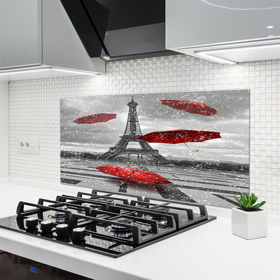 Painel vidro cozinha Guarda-chuva da Torre Eiffel em Paris