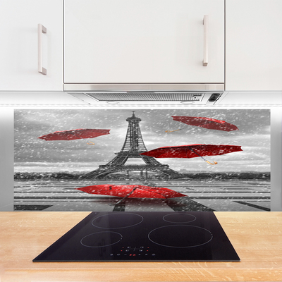 Painel vidro cozinha Guarda-chuva da Torre Eiffel em Paris