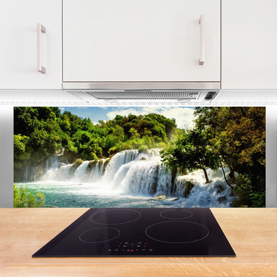 Painel vidro cozinha Cachoeira Natureza Floresta