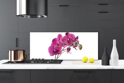 Painel vidro cozinha Flores de orquídeas Natureza