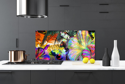 Painel cozinha Penas de borboletas abstratas