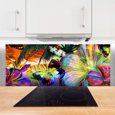 Painel cozinha Penas de borboletas abstratas