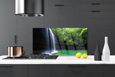 Painel vidro cozinha Cachoeira Natureza Floresta Lago