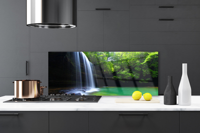 Painel vidro cozinha Cachoeira Natureza Floresta Lago