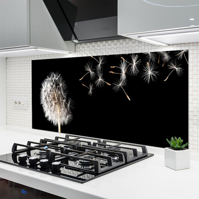 Painel vidro cozinha Gotas de flor de dente-de-leão