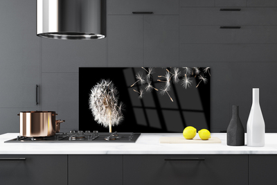 Painel vidro cozinha Gotas de flor de dente-de-leão