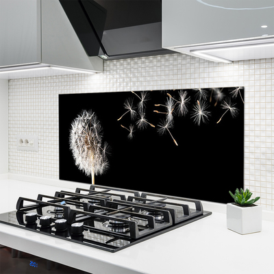 Painel vidro cozinha Gotas de flor de dente-de-leão