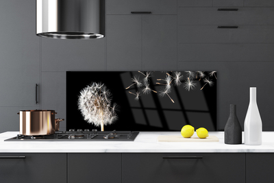Painel vidro cozinha Gotas de flor de dente-de-leão