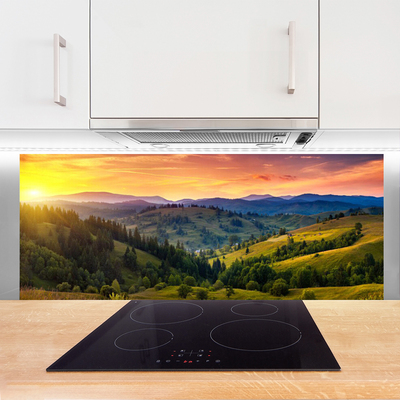 Painel cozinha Paisagem Prado Pôr do Sol