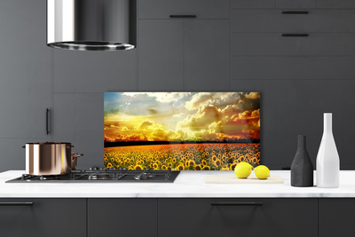 Painel cozinha Paisagem de campo de girassóis