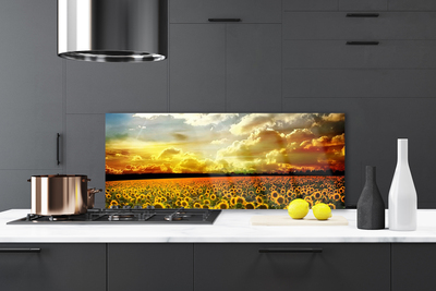 Painel cozinha Paisagem de campo de girassóis