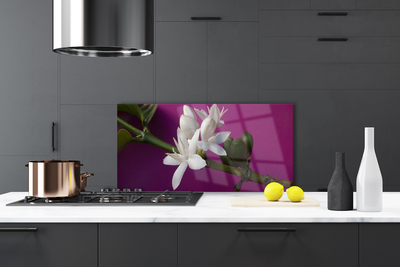 Painel vidro cozinha Flores Brotos Natureza Planta