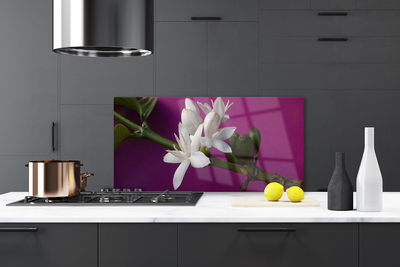 Painel vidro cozinha Flores Brotos Natureza Planta