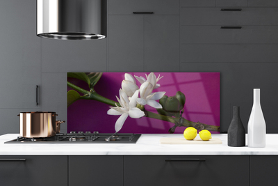 Painel vidro cozinha Flores Brotos Natureza Planta