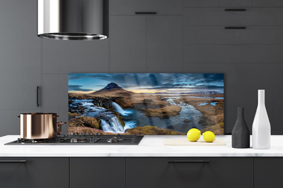 Painel vidro cozinha Paisagem do Rio Cachoeira