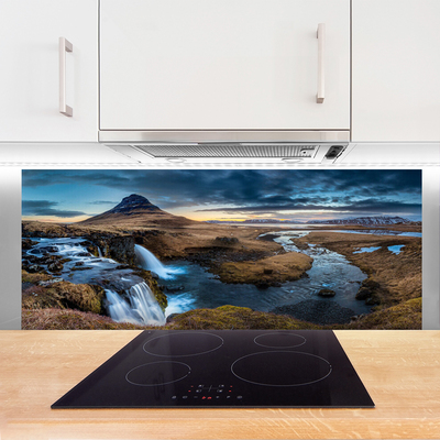 Painel vidro cozinha Paisagem do Rio Cachoeira