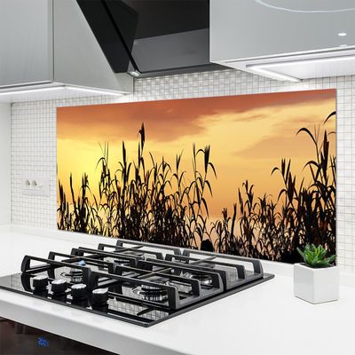 Painel cozinha Folhas Sunset Meadow Field