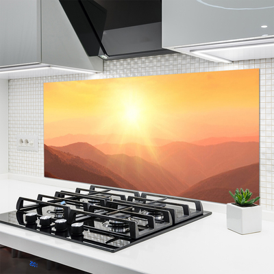 Painel vidro cozinha Paisagem das Montanhas do Sol