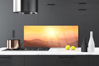 Painel vidro cozinha Paisagem das Montanhas do Sol