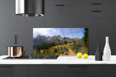 Painel cozinha Montanhas Montanhas Estrada Natureza Prado