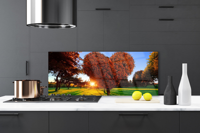 Painel vidro cozinha Árvore Coração Natureza