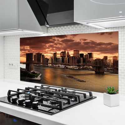 Painel vidro cozinha Ponte do Brooklyn