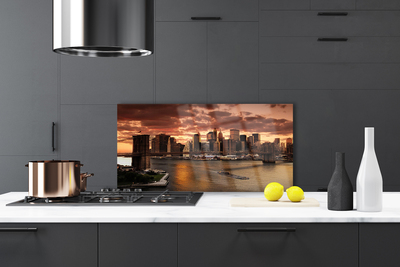 Painel vidro cozinha Ponte do Brooklyn