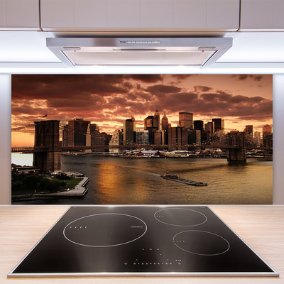 Painel vidro cozinha Ponte do Brooklyn