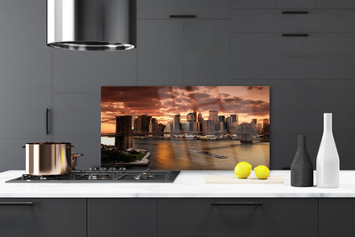 Painel vidro cozinha Ponte do Brooklyn