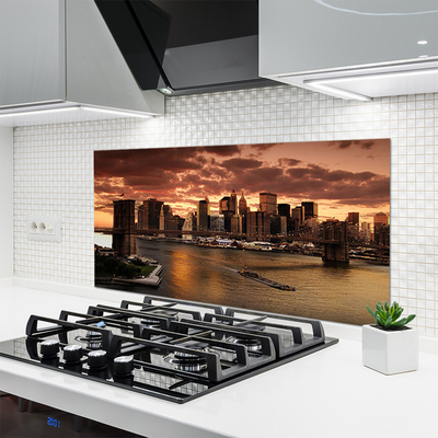 Painel vidro cozinha Ponte do Brooklyn